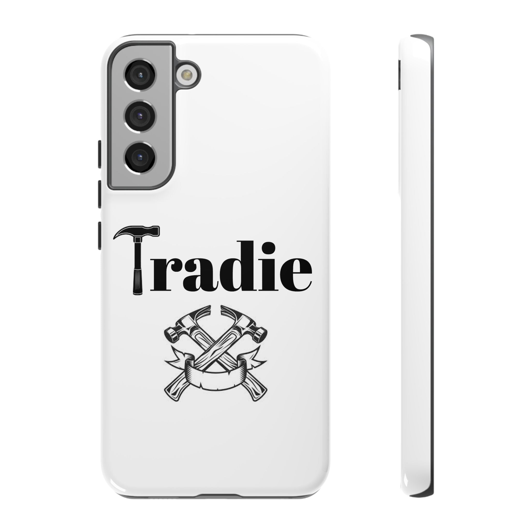 Tradie Tools Phone Case — 'Tradie' Design with Hammer & Crossed Tools