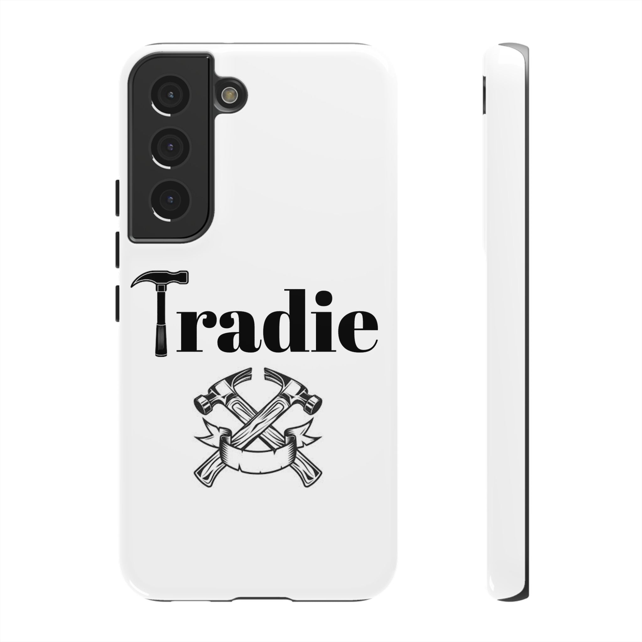 Tradie Tools Phone Case — 'Tradie' Design with Hammer & Crossed Tools