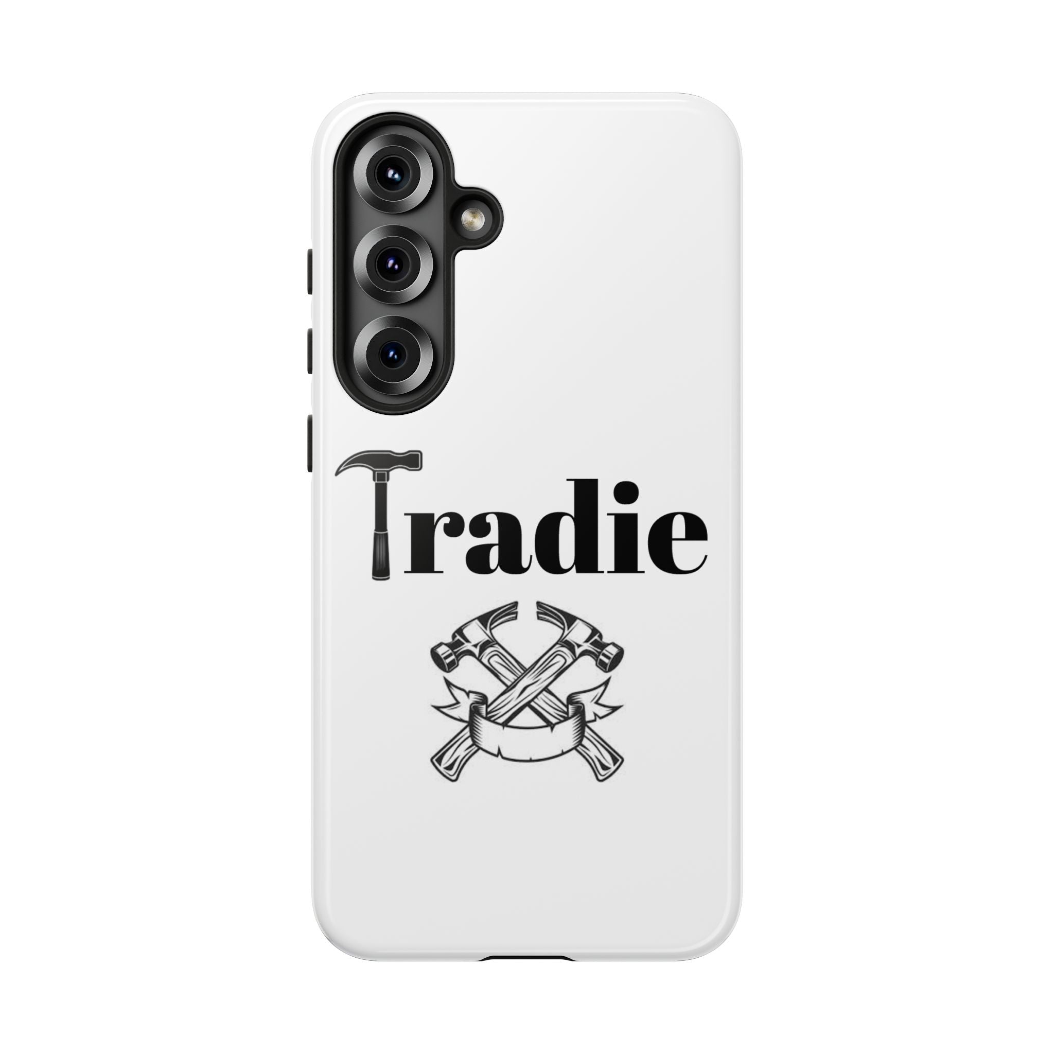 Tradie Tools Phone Case — 'Tradie' Design with Hammer & Crossed Tools
