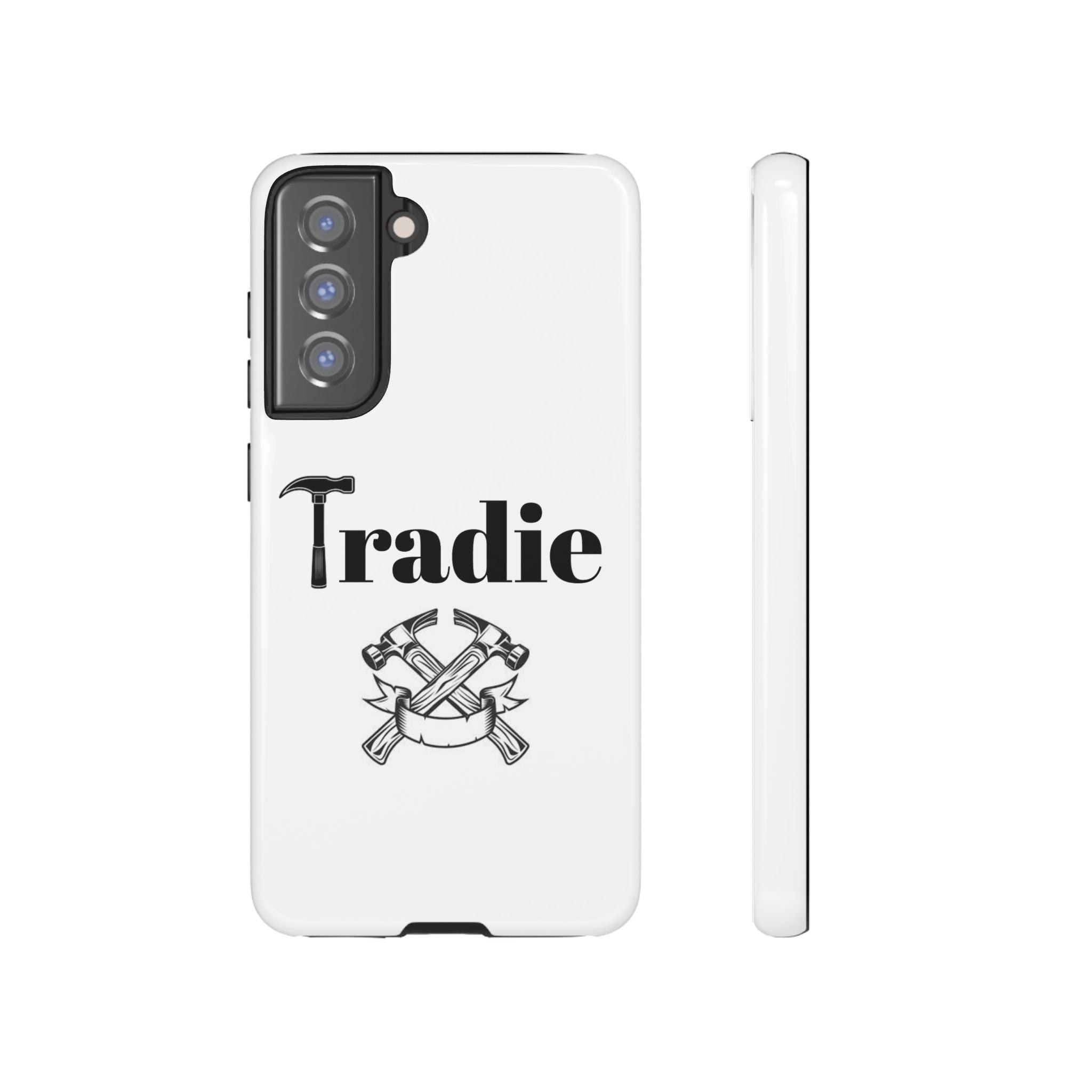 Tradie Tools Phone Case — 'Tradie' Design with Hammer & Crossed Tools