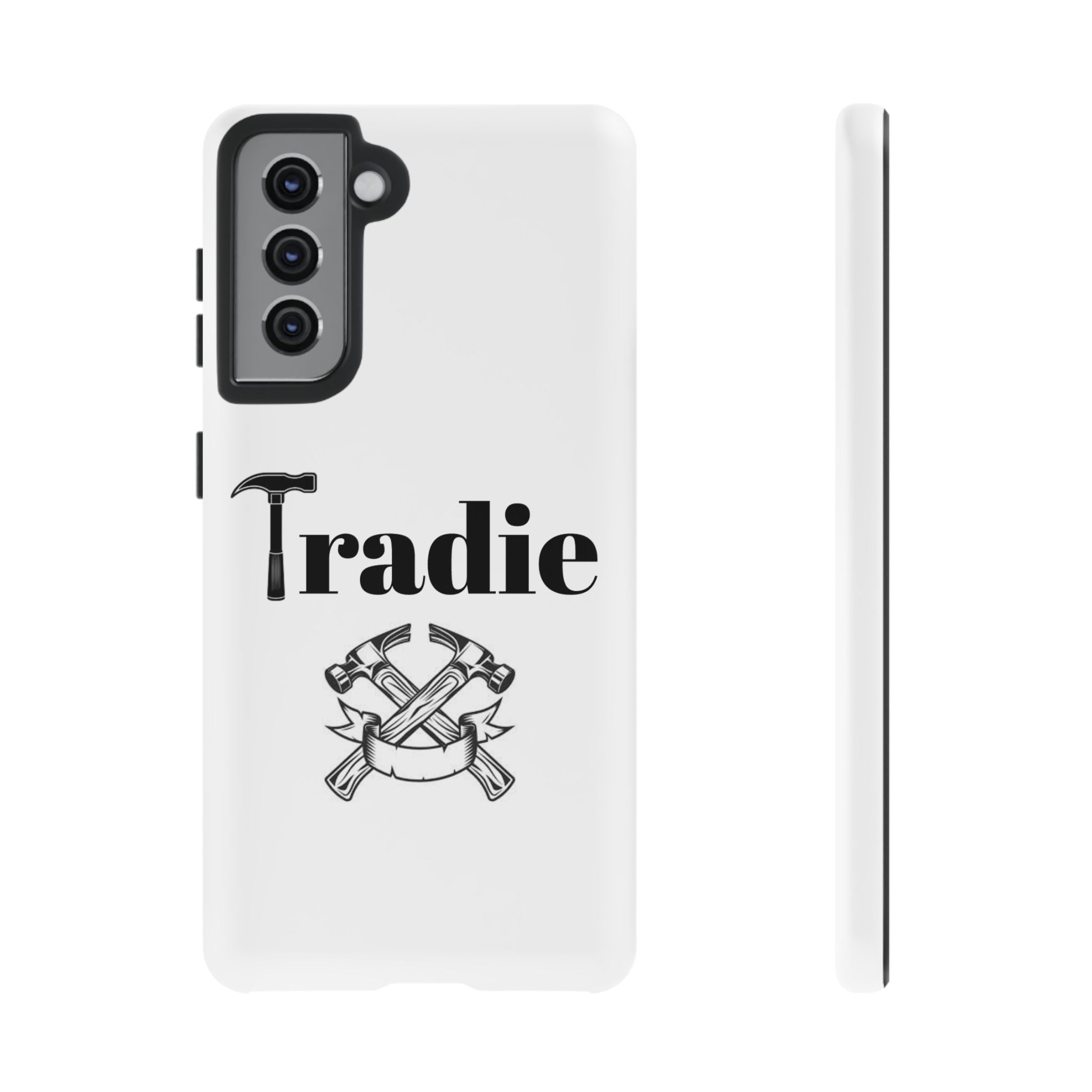 Tradie Tools Phone Case — 'Tradie' Design with Hammer & Crossed Tools