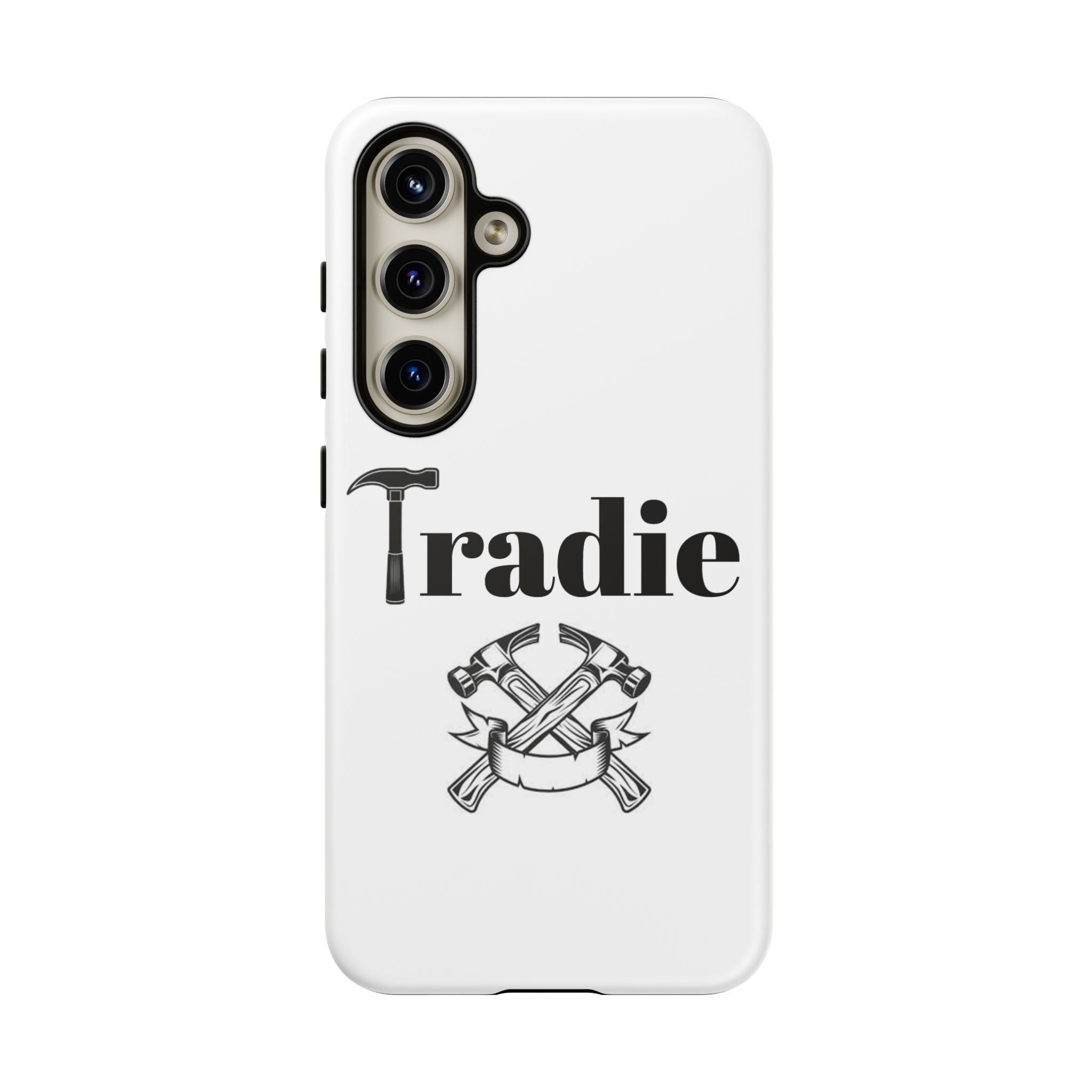 Tradie Tools Phone Case — 'Tradie' Design with Hammer & Crossed Tools