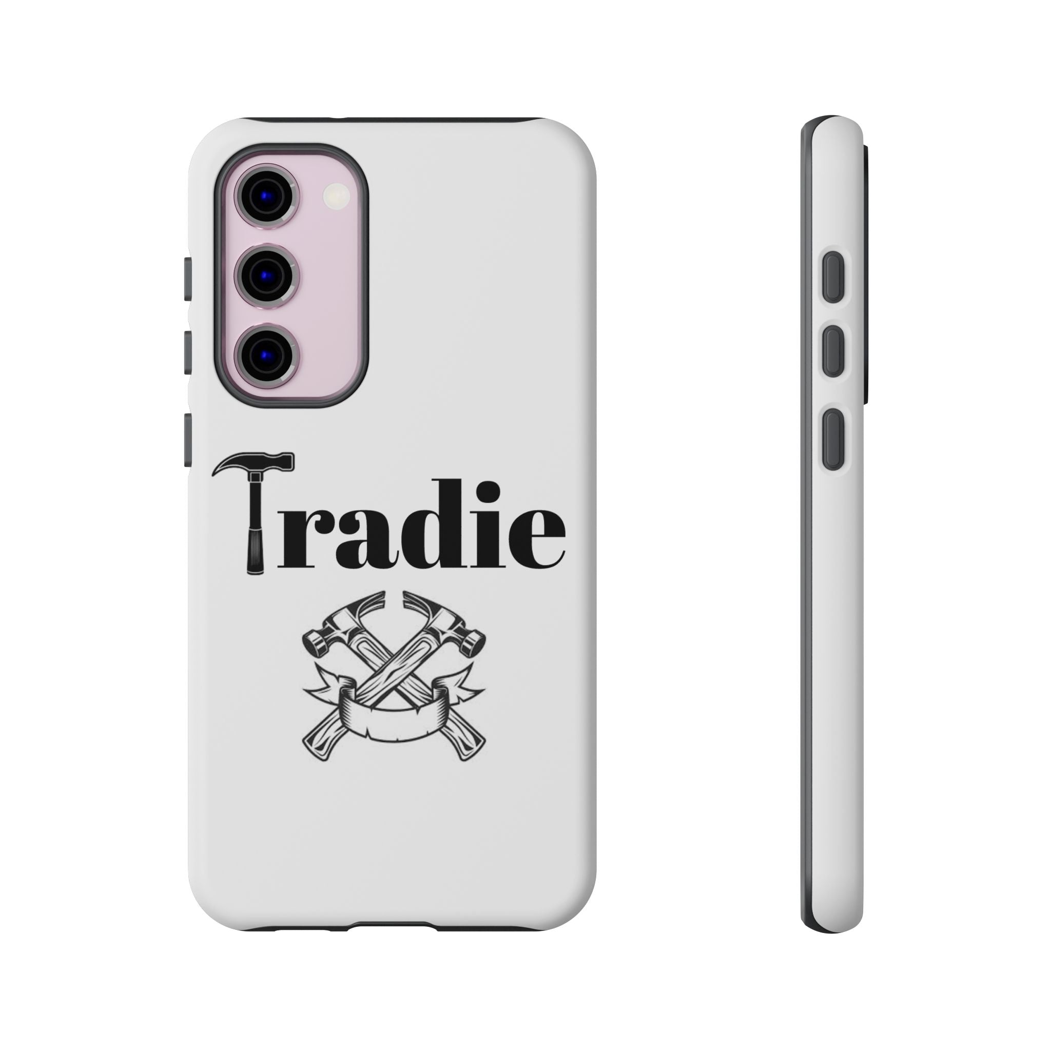 Tradie Tools Phone Case — 'Tradie' Design with Hammer & Crossed Tools