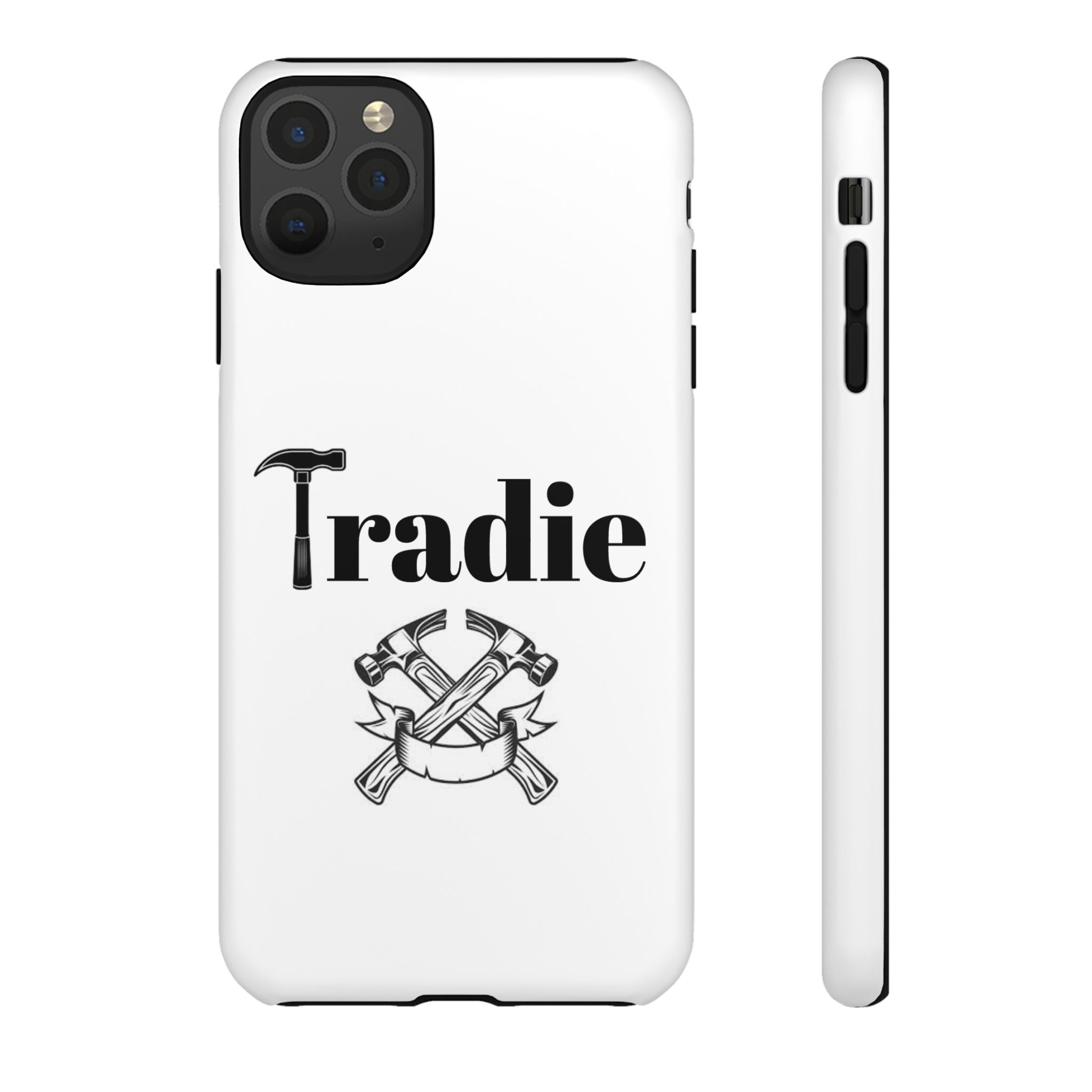 Tradie Tools Phone Case — 'Tradie' Design with Hammer & Crossed Tools