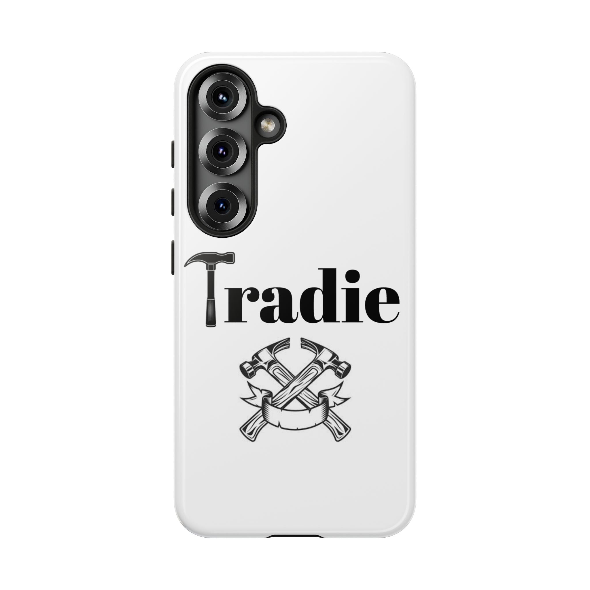 Tradie Tools Phone Case — 'Tradie' Design with Hammer & Crossed Tools