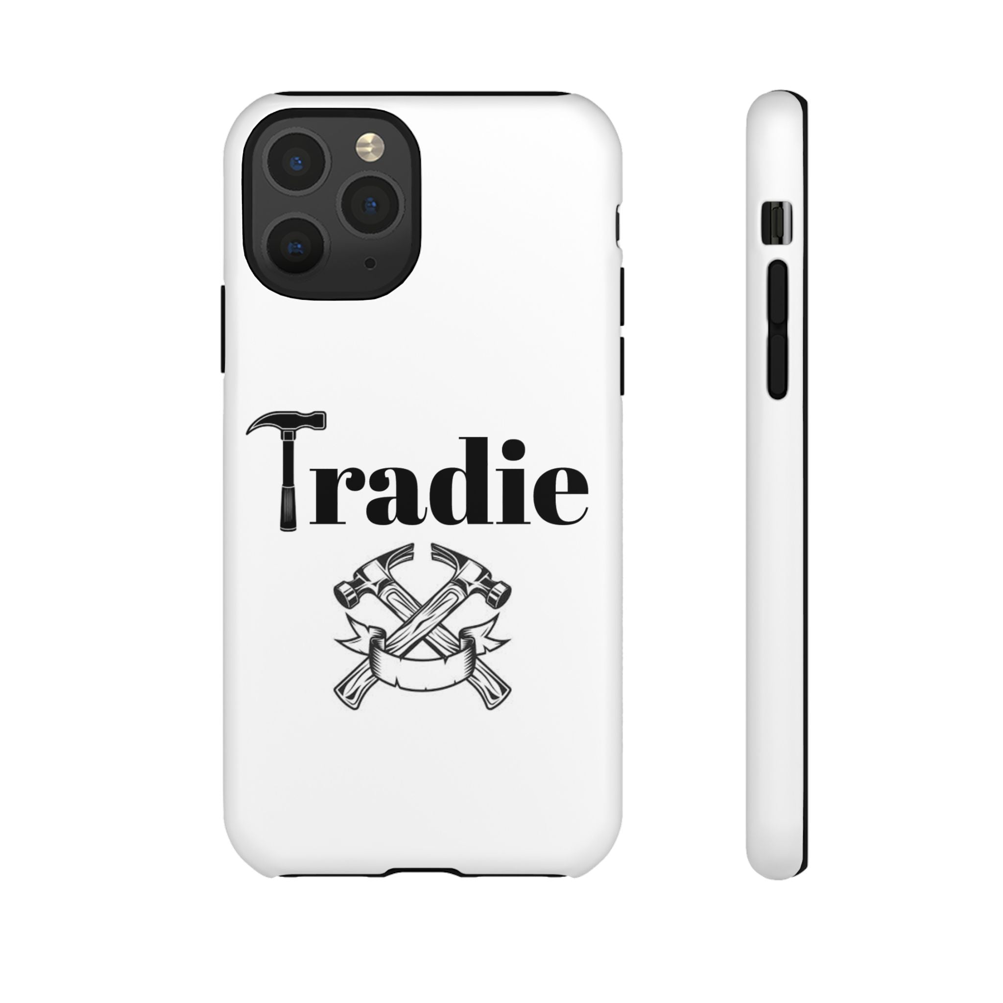 Tradie Tools Phone Case — 'Tradie' Design with Hammer & Crossed Tools