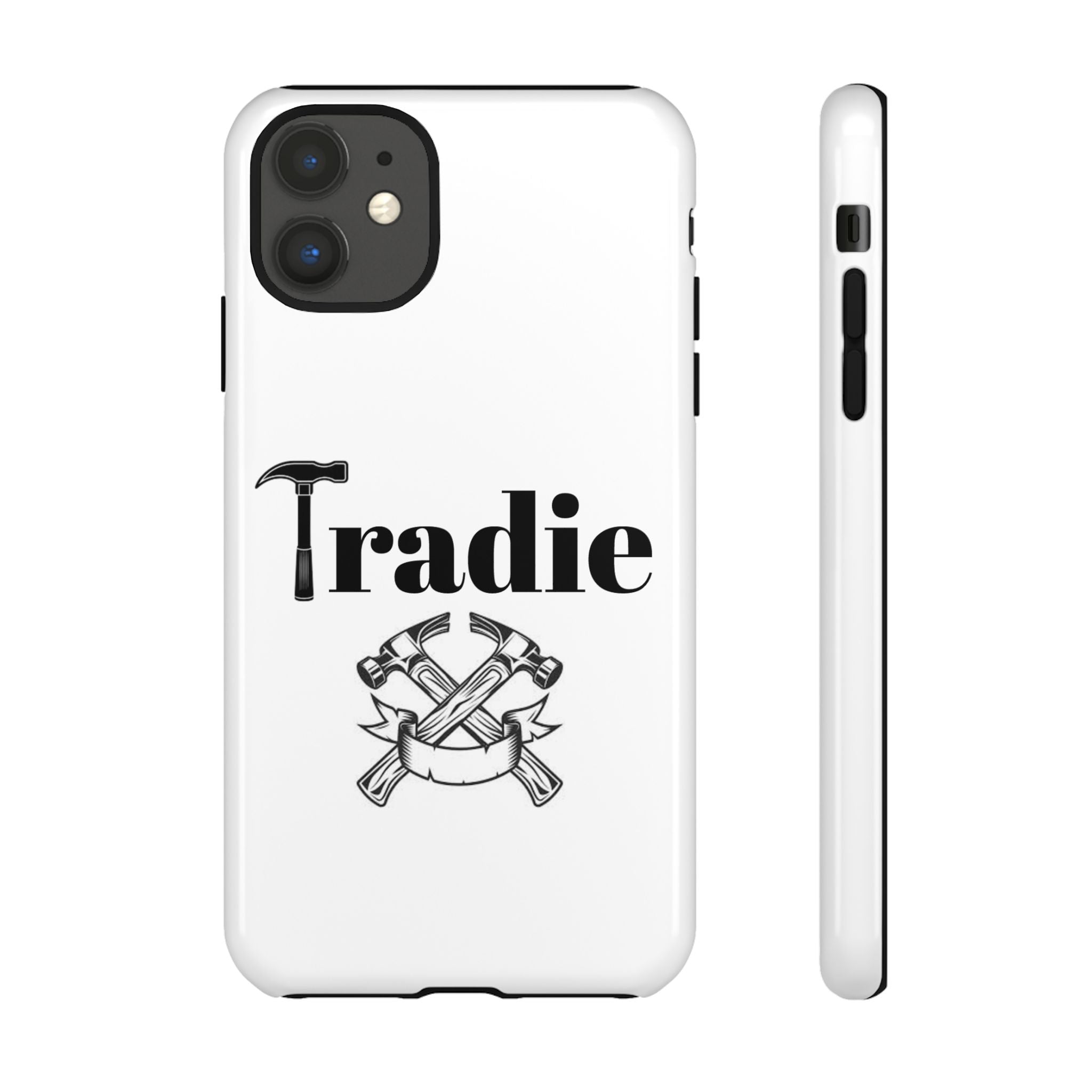 Tradie Tools Phone Case — 'Tradie' Design with Hammer & Crossed Tools