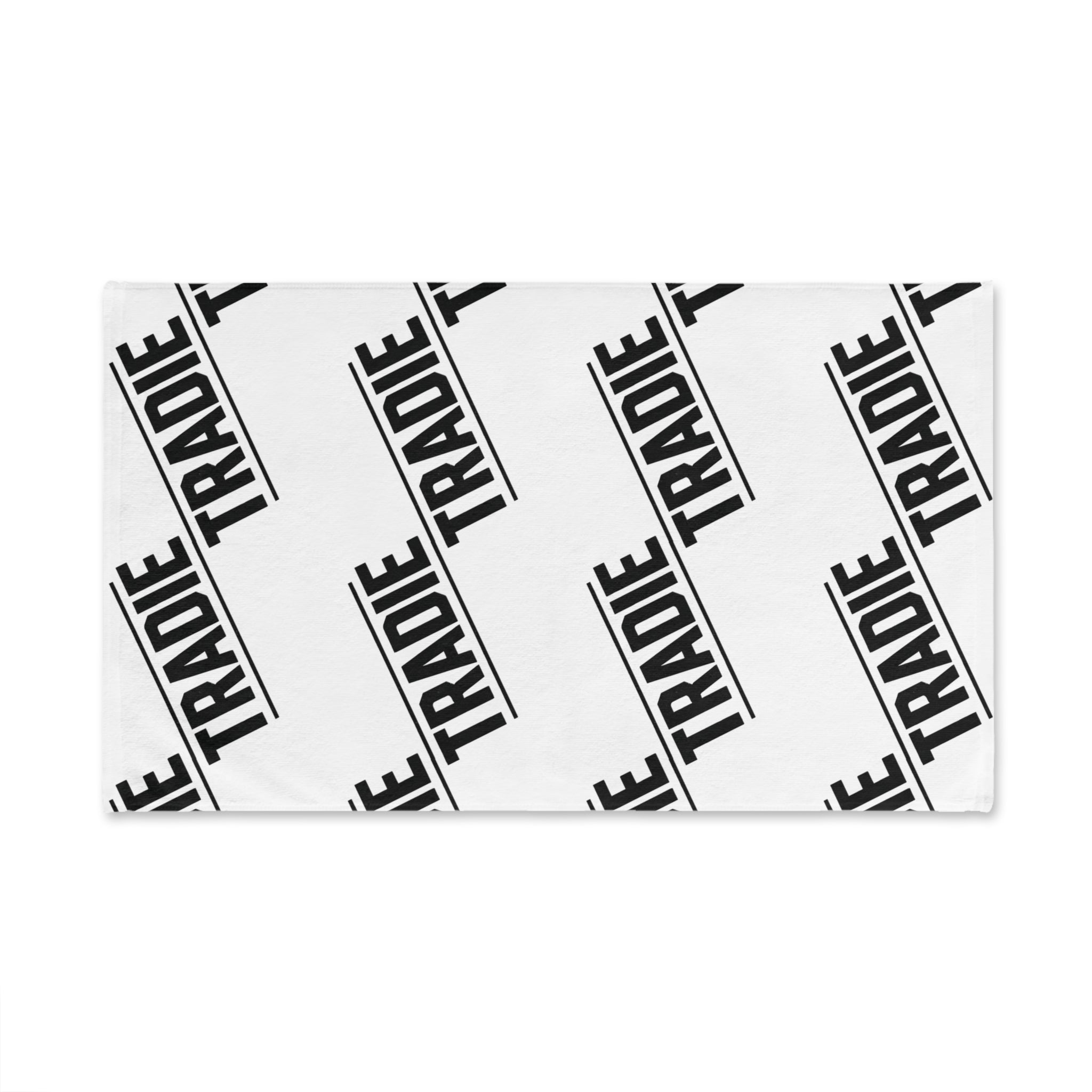 Tradie Pattern Hand Towel — Repeating 'TRADIE' Design for Tradespeople