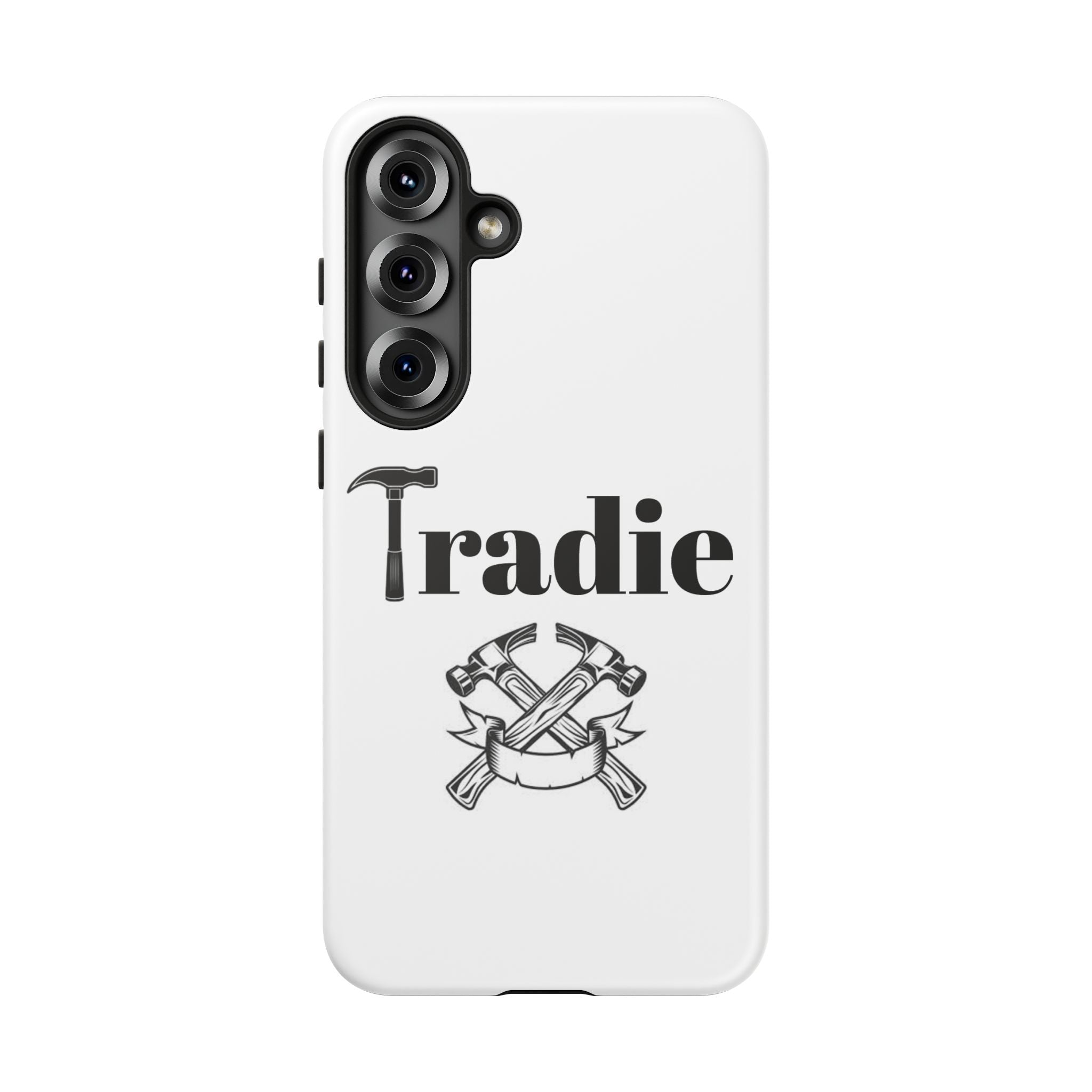 Tradie Tools Phone Case — 'Tradie' Design with Hammer & Crossed Tools