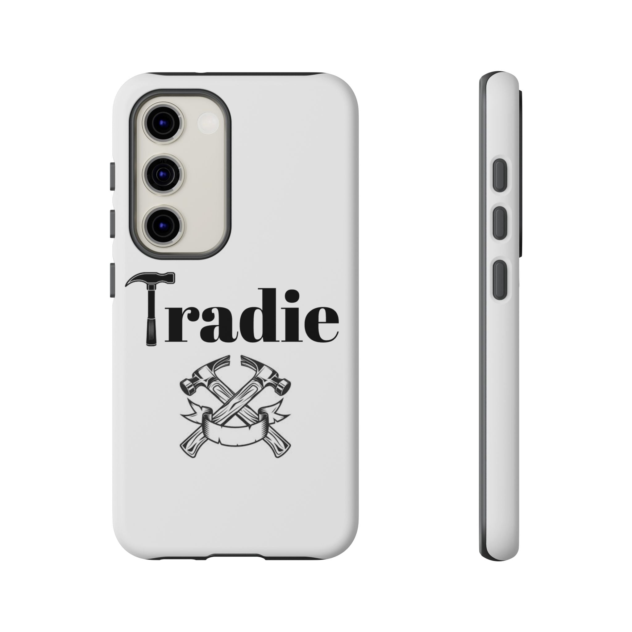 Tradie Tools Phone Case — 'Tradie' Design with Hammer & Crossed Tools