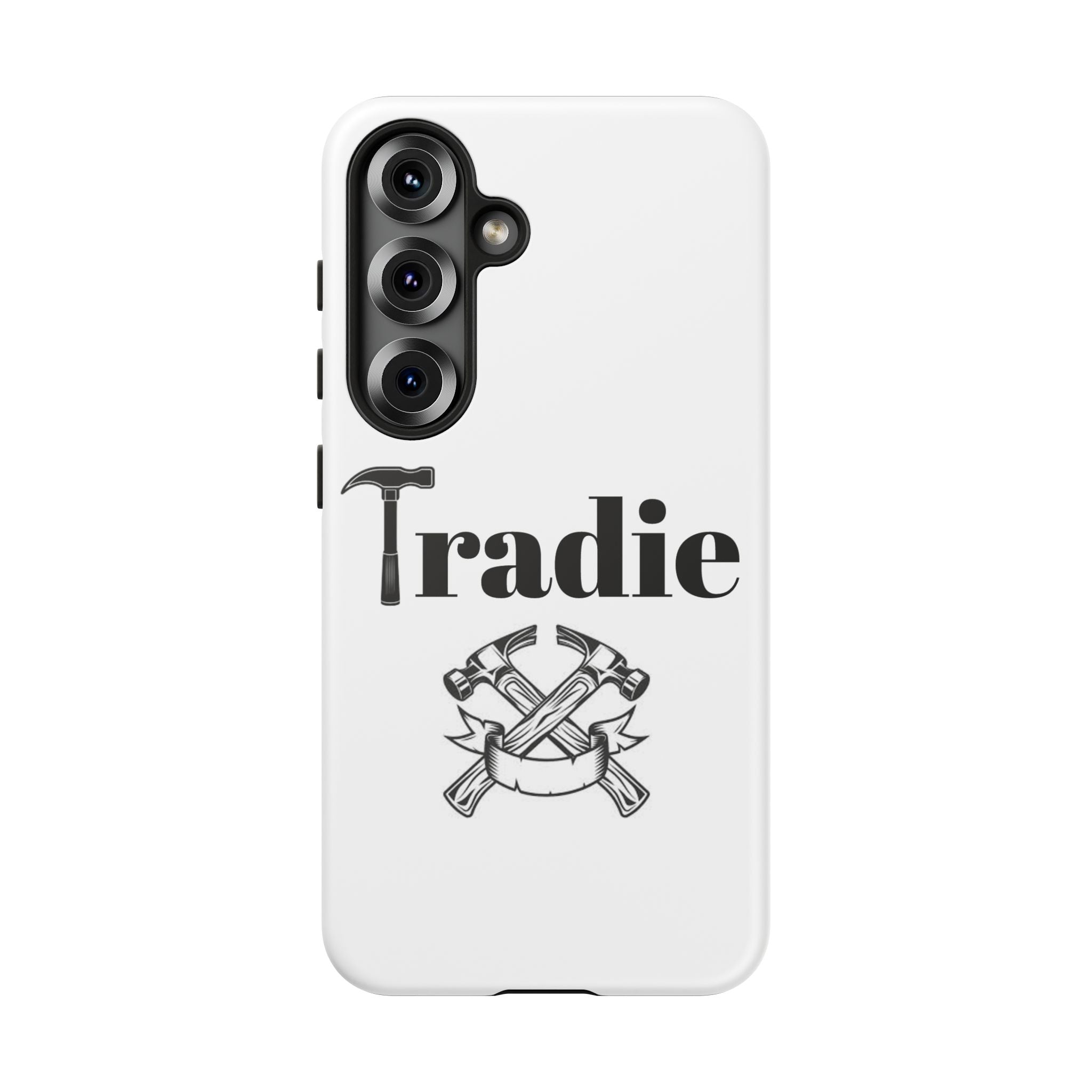 Tradie Tools Phone Case — 'Tradie' Design with Hammer & Crossed Tools